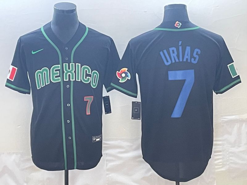 Men 2023 World Cub Mexico #7 Urias Black Nike MLB Jersey18->more jerseys->MLB Jersey